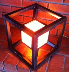 Illuminated hypercube - white bulb